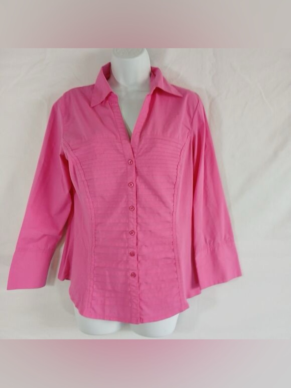 🍦Women's Pink Button-Front Pleated Shirt